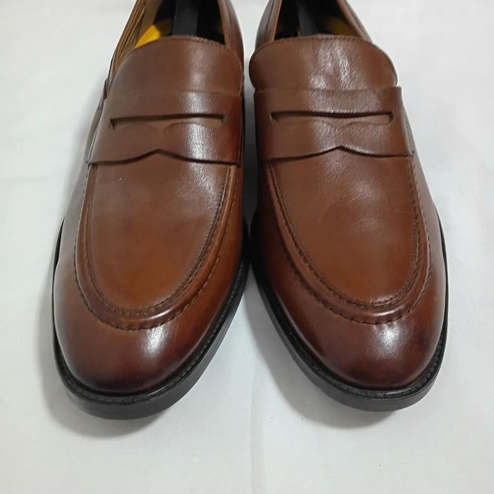NEW Cole Haan Grand C33224 Penny Loafer Brown Leather Dress Shoes Mens US 12